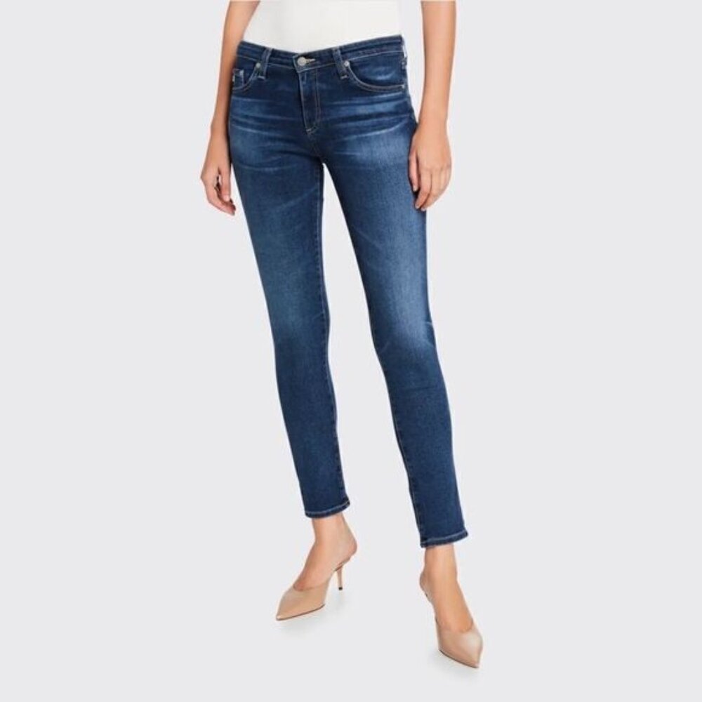 AG Adriano Goldschmied The Prima Mid Rise Cigarette Jeans Women's Dark Wash 24R